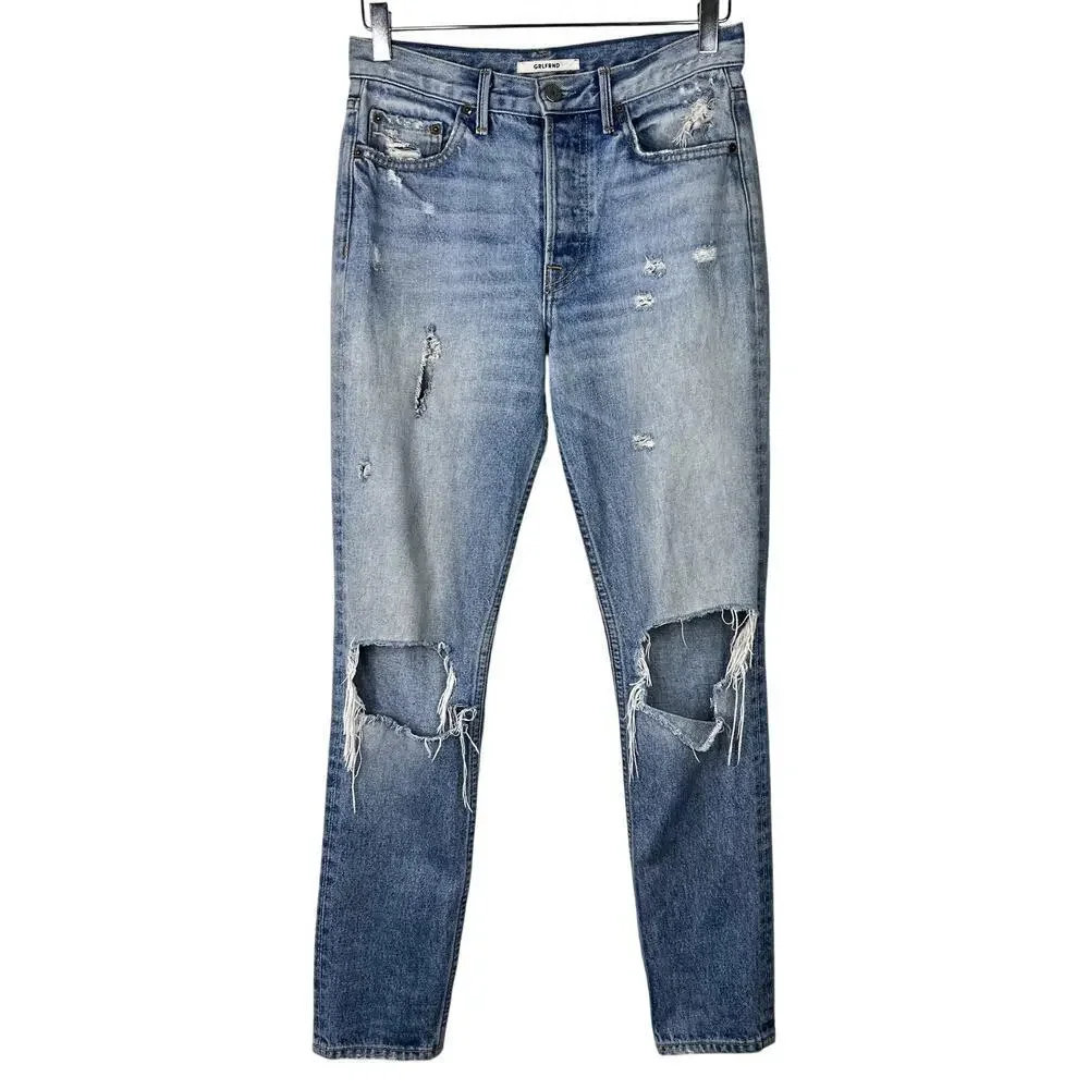 GRLFRND Karolina Distressed Skinny Jeans I Put a Spell on You Denim 26